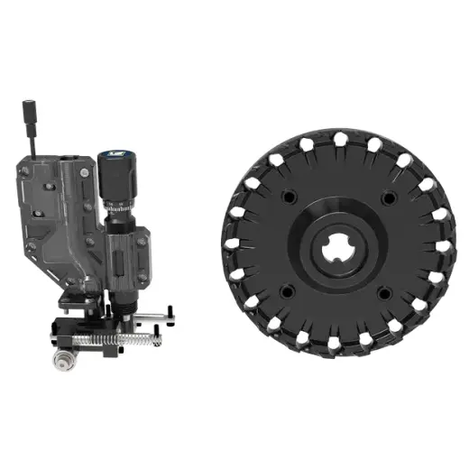 Konverzní sada pro připojení podavače střel X-10 Bullet Feeder Collator k progresivnímu lisu Frankford Arsenal X-10. Pro ráži .40 Smith & Wesson.